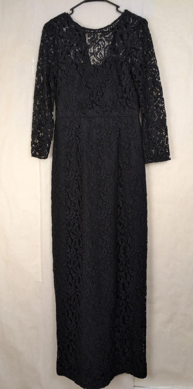 J.Crew Selina black sheer lace maxi dress Size 6 Whimsigoth Coquette Romantic